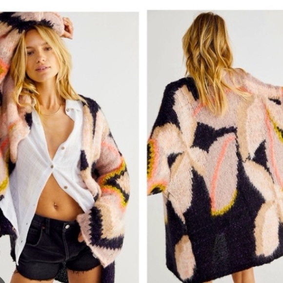 Free People Petals Cardigan XS Oversized - Picture 2 of 11